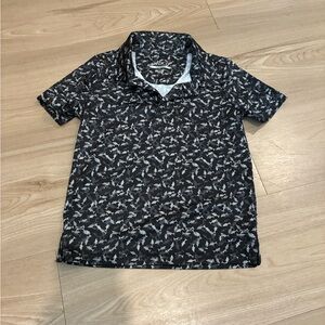 BCG Black and White Pattern Polo Shirt